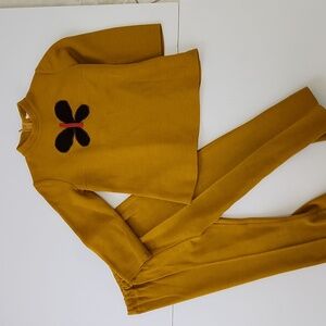 Vintage Heidi Swiss Made Girls Butterfly Shirt Pants Set Groovy Retro